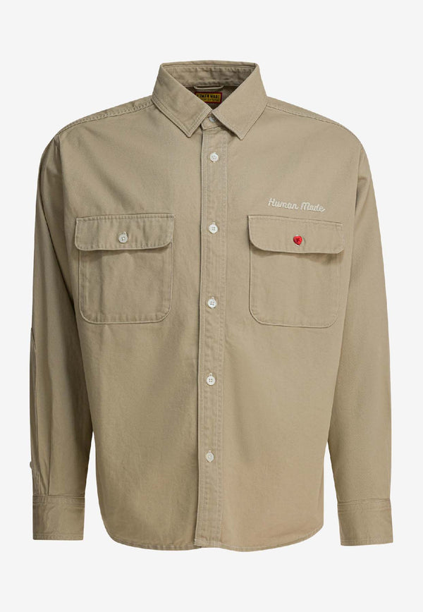 Human Made Printed Cotton Twill Overshirt Beige HM30SH014BEIGE_e2510932-14d1-448a-b45c-cd5f10b5e3a3