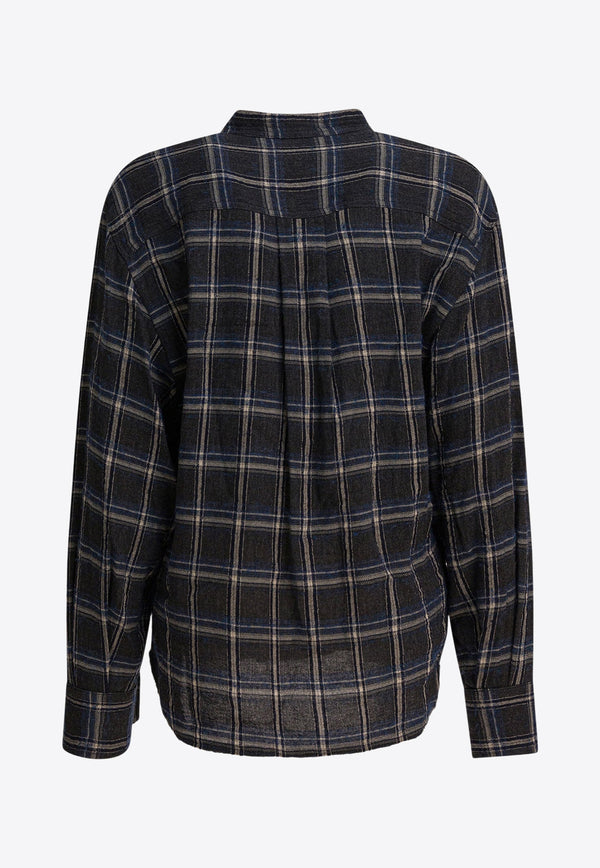 Isabel Marant Gerla Checked Blouse Blue 25HHT0741FAC4J01I30BU_9e2de671-c61b-4cf9-9b5e-62216e2f3763
