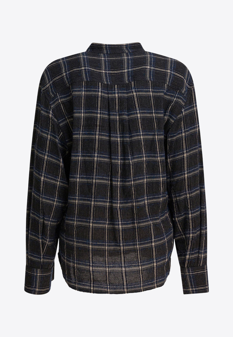 Isabel Marant Gerla Checked Blouse Blue 25HHT0741FAC4J01I30BU_9e2de671-c61b-4cf9-9b5e-62216e2f3763