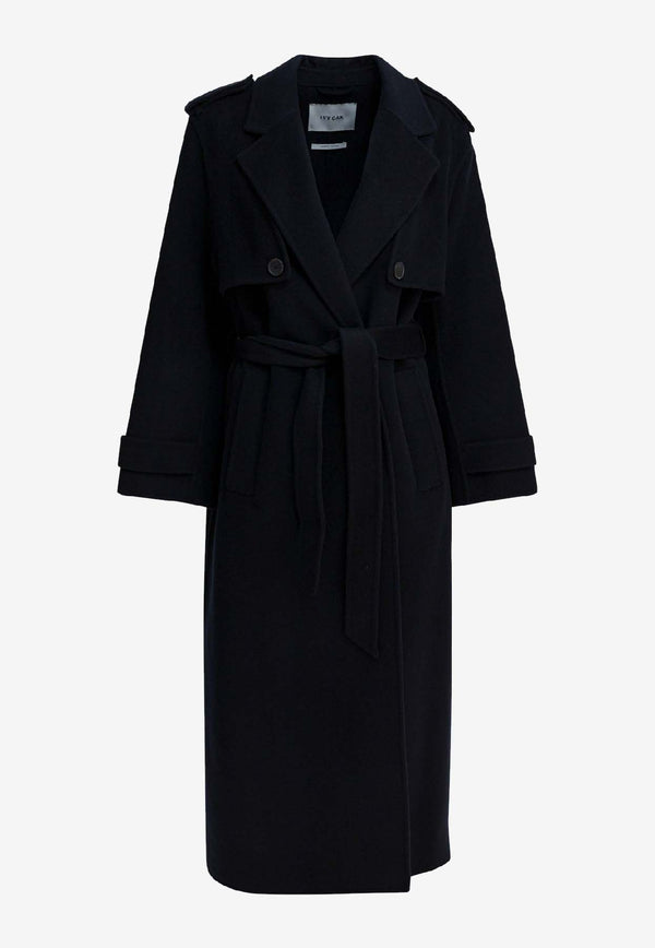 Ivy Oak Colette Ann Double-Breasted Wool Trench Coat Blue IO111143COLETTE ANNBL900_82f9edc6-6247-4109-9fe0-6d6dfe3be1ed