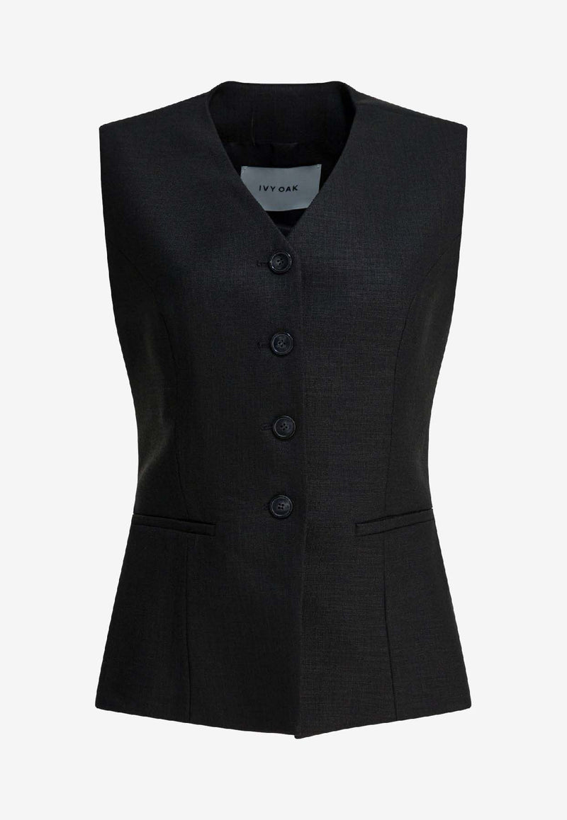 Ivy Oak Single-Breasted Wool Vest Black IO119128JUNIPERBK999_a678dad8-dda1-43c5-a0a5-ad2d2515ac5f