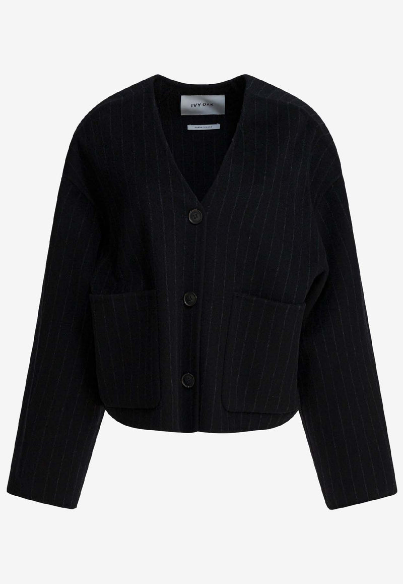 Ivy Oak Jeneva Striped Wool Cardigan Blue IO119137JENEVAMC2163_71162683-3dc2-420e-94b4-e57709be10cf