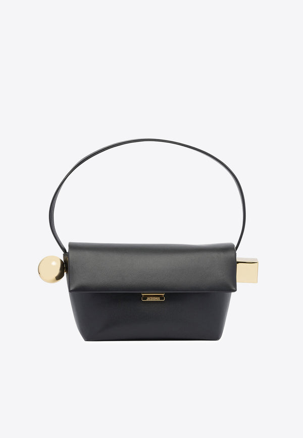Jacquemus Rond Carré Leather Shoulder Bag  Black 24HBAW00383AC27L14990_82964