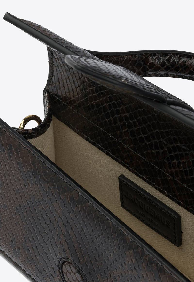 Jacquemus Mini Le Bambino Snake-Embossed Leather Handbag Brown 25HBAW00006AC05A01880_f1eea00c-8270-4235-9440-63ee7f881f51