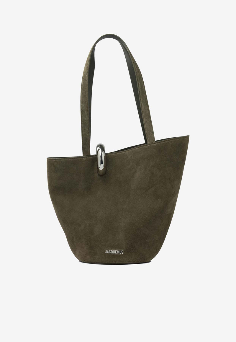 Jacquemus Medium Bambola Suede Bucket Bag Khaki 25HBAW00412AC09A04560_137ce01a-cad6-4838-abd0-a7c68b71fb6b