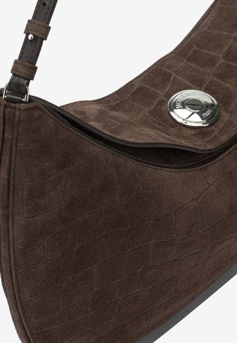 Jacquemus Ovalo Croc-Embossed Suede Shoulder Bag Brown 25HBAW00437AC07A09880_375abb1b-84b8-4e19-8e73-904bb9e45467