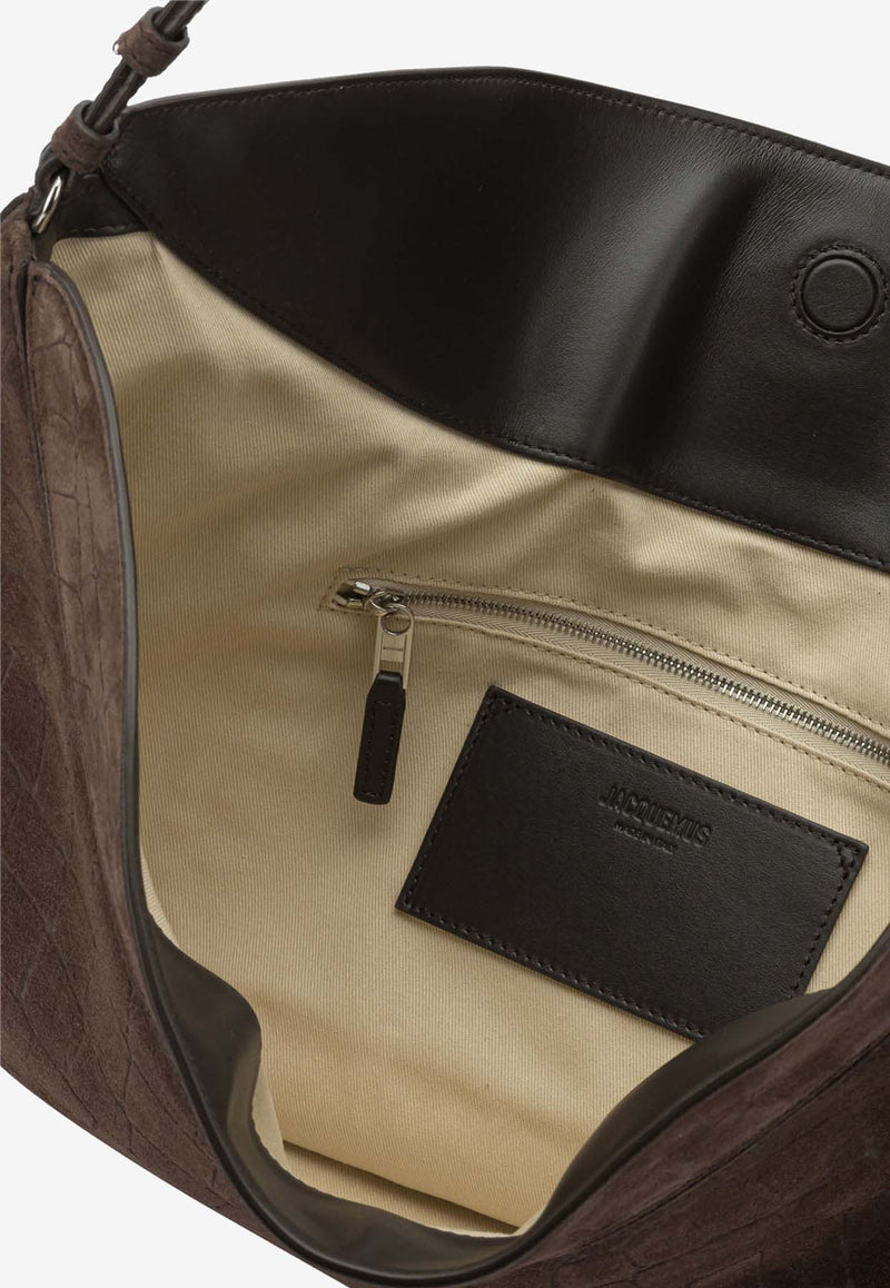 Jacquemus Ovalo Croc-Embossed Suede Shoulder Bag Brown 25HBAW00437AC07A09880_375abb1b-84b8-4e19-8e73-904bb9e45467