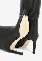 Jimmy Choo Alizze 85 Knee-High Leather Boots Black ALIZZE KB 85SQMBLACK_93ceb153-414a-4acb-b88d-415aaf4df436