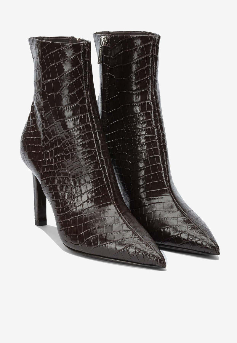 Jimmy Choo Frankie 85 Croc-Embossed Leather Ankle Boots Brown FRANKIE AB 85CCLCHOCOLATE_9137c2d8-c007-43cd-94a9-e53755d57605