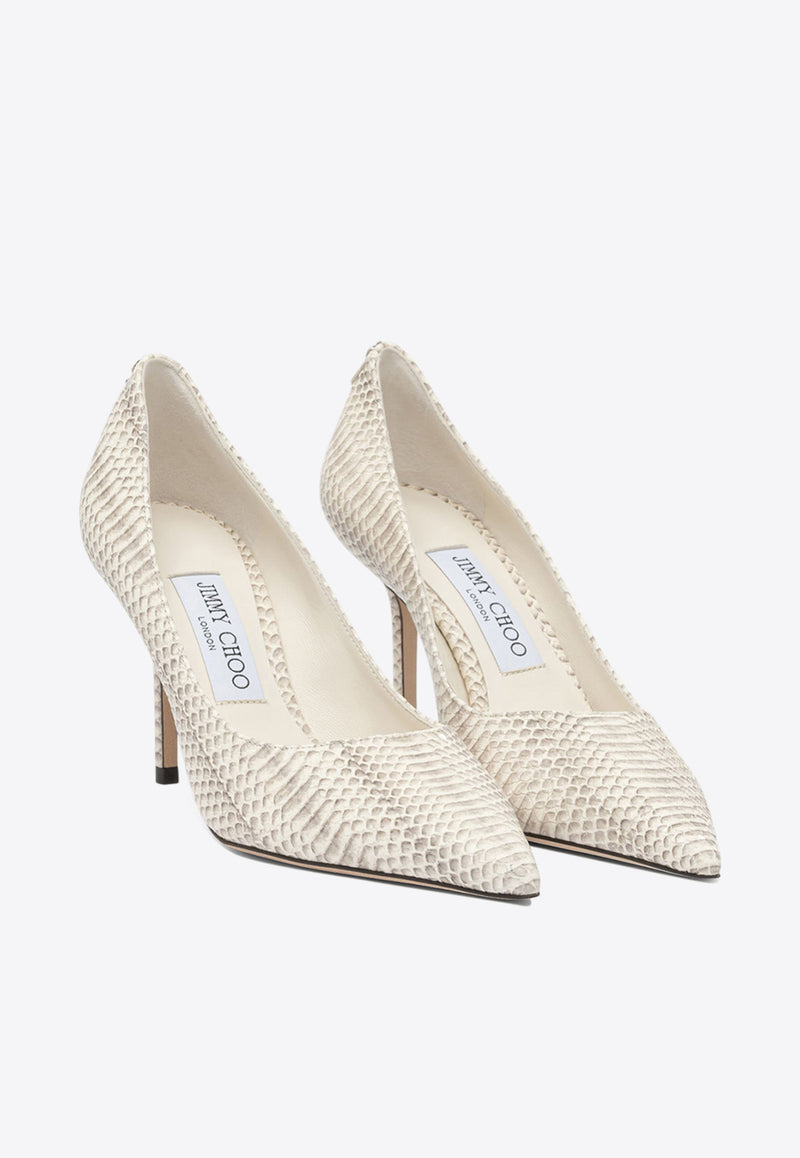 Jimmy Choo Love 85 Python Print Leather Pumps Gray LOVE 85AYQROCCIA_f6e3d868-7718-43e6-8228-de4610874ed5