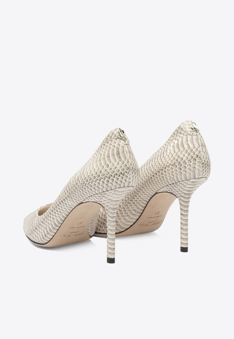 Jimmy Choo Love 85 Python Print Leather Pumps Gray LOVE 85AYQROCCIA_f6e3d868-7718-43e6-8228-de4610874ed5