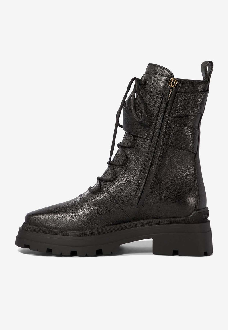 Jimmy Choo Noemi Grained Leather Combat Boots Black NOEMI 45GNLBLACK_776f92e2-8a82-4b9a-82a4-52251de621cc