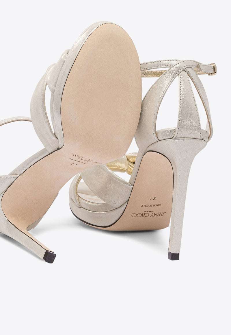 Jimmy Choo Rosie 100 Metallic Leather Sandals Gold ROSIE 100SHSLIGHT SOFT GOLD_81625