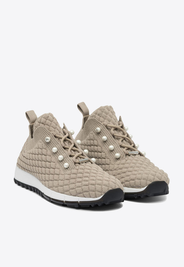 Jimmy Choo Veles Low-Top Knit Sneakers Gray VELESITBX STONE_81800
