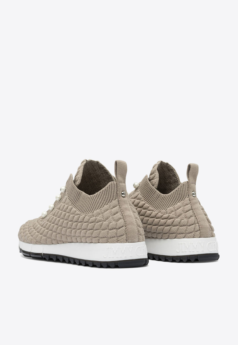 Jimmy Choo Veles Low-Top Knit Sneakers Gray VELESITBX STONE_81800
