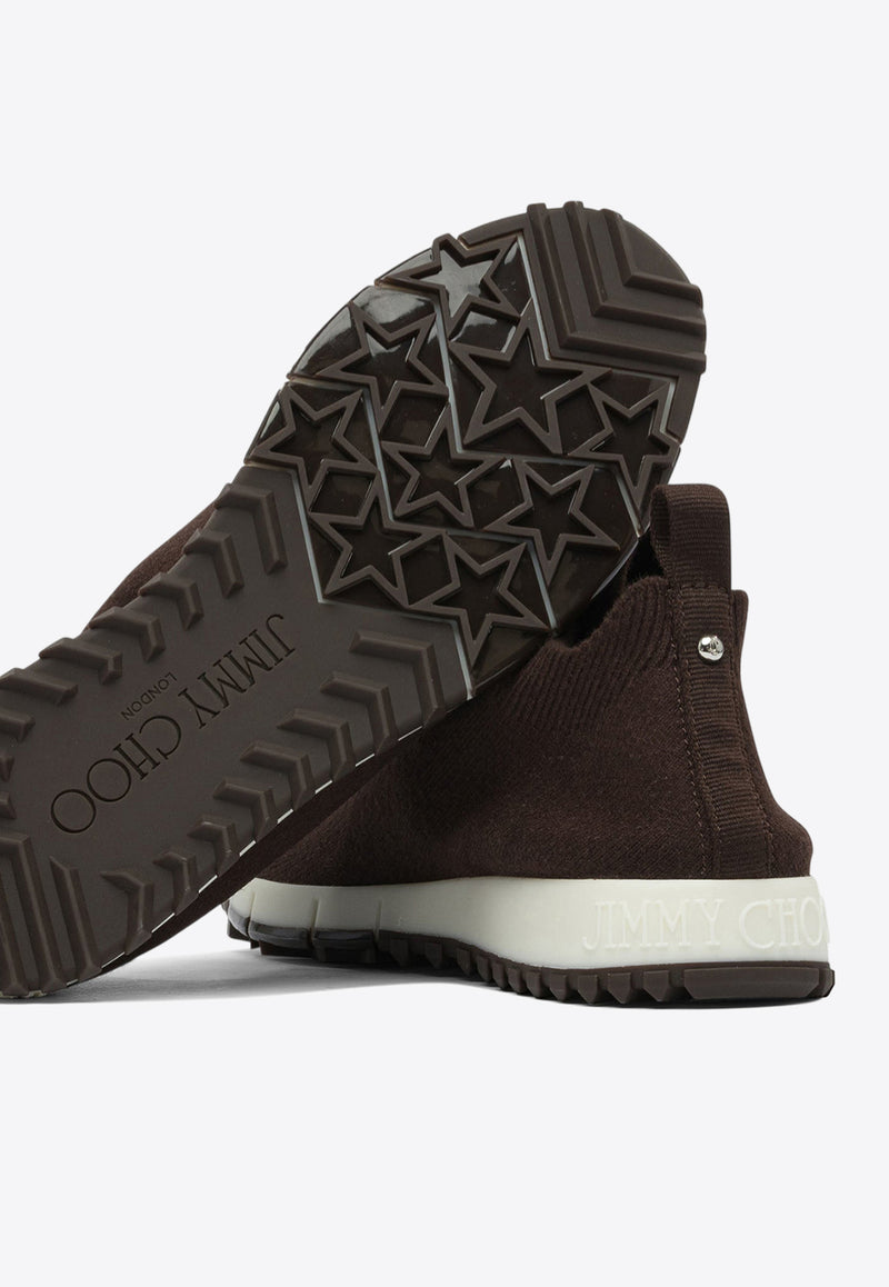 Jimmy Choo Veles Low-Top Knit Sneakers Brown VELESPZGX CHOCOLATE_82628