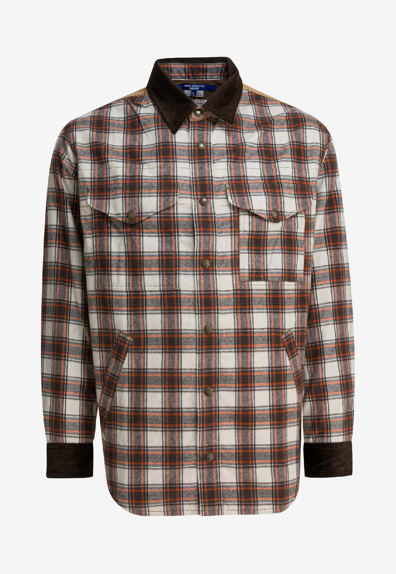 Junya Watanabe Check Overshirt Jacket WP-B001-W251 OFWHT/BRN X BE_6e5facfa-5063-43c6-9cb4-e6b20d58e46b