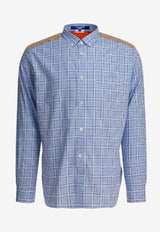 Junya Watanabe Checked Buttoned Shirt WP-B012-W251 SAX/NV/WH X OR_5318f876-ff22-429f-9281-ae056bb4c886