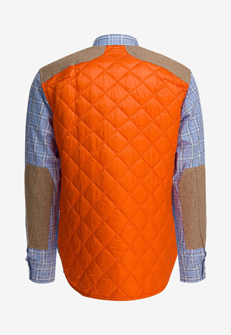 Junya Watanabe Checked Buttoned Shirt WP-B012-W251 SAX/NV/WH X OR_5318f876-ff22-429f-9281-ae056bb4c886