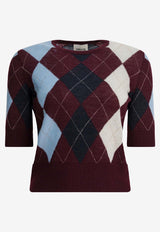 Khaite Argyle Knit Cropped Top Multicolor 18054655880_4171ba96-e36a-4f41-87c9-c6d0e78dc801