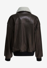Khaite Shellar Leather Jacket  Brown