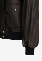 Khaite Shellar Leather Jacket  Brown