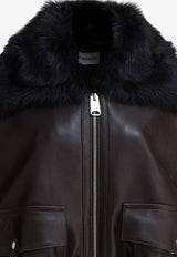 Khaite Daemon Leather Zip-Up Jacket Brown 6209937737_78823967-59ea-4079-b253-593d7efaa97c