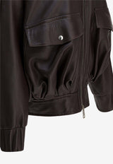 Khaite Daemon Leather Zip-Up Jacket Brown 6209937737_78823967-59ea-4079-b253-593d7efaa97c