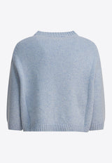 Khaite Sabina Knitted Cropped Sweater Light Blue 8274645331_73497555-0d76-4aea-9ffa-962f75da83fe