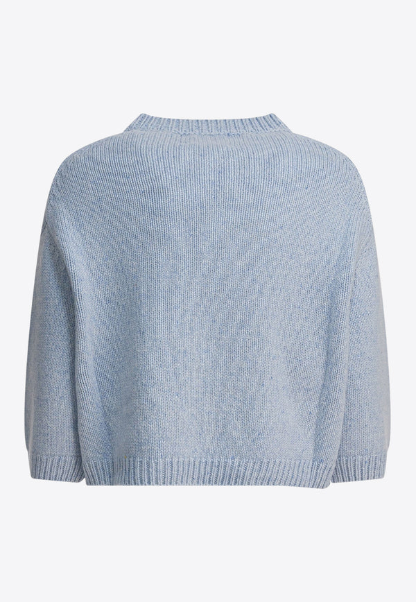 Khaite Sabina Knitted Cropped Sweater Light Blue 8274645331_73497555-0d76-4aea-9ffa-962f75da83fe