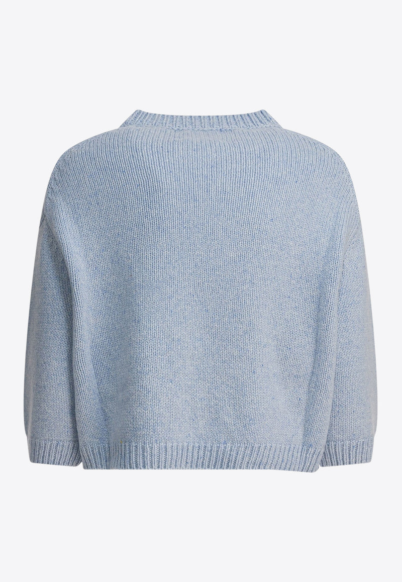 Khaite Sabina Knitted Cropped Sweater Light Blue 8274645331_73497555-0d76-4aea-9ffa-962f75da83fe