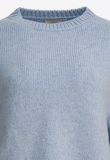 Khaite Sabina Knitted Cropped Sweater Light Blue 8274645331_73497555-0d76-4aea-9ffa-962f75da83fe