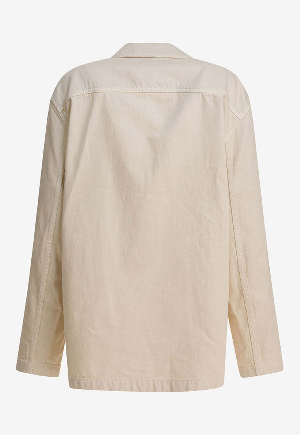 Lemaire Double-Breasted Denim Blazer Beige JA1062LD1065WH027_52366614-4390-4995-9d32-58c0982f60fa