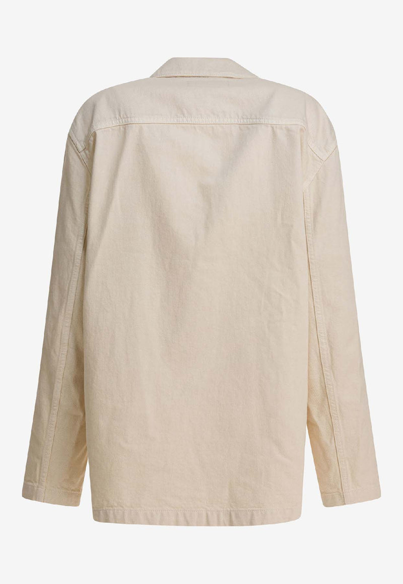 Lemaire Double-Breasted Denim Blazer Beige JA1062LD1065WH027_52366614-4390-4995-9d32-58c0982f60fa