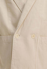 Lemaire Double-Breasted Denim Blazer Beige JA1062LD1065WH027_52366614-4390-4995-9d32-58c0982f60fa