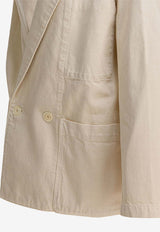 Lemaire Double-Breasted Denim Blazer Beige JA1062LD1065WH027_52366614-4390-4995-9d32-58c0982f60fa