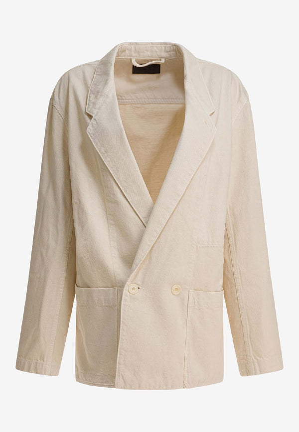 Lemaire Double-Breasted Denim Blazer Beige JA1062LD1065WH027_52366614-4390-4995-9d32-58c0982f60fa