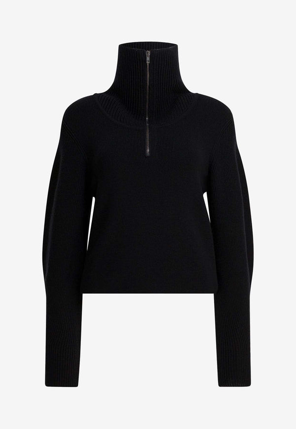 Lemaire Knitted Half-Zip Sweater Black TO1422LK1043BK999_2e5154c5-e7a6-4ec1-a2c2-3a19ff8d91e6