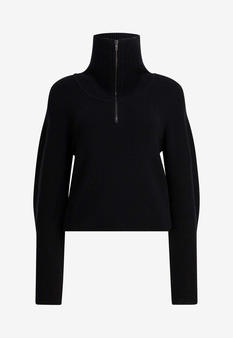 Lemaire Knitted Half-Zip Sweater Black TO1422LK1043BK999_2e5154c5-e7a6-4ec1-a2c2-3a19ff8d91e6