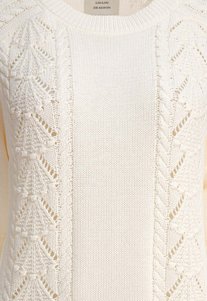 Loulou de Saison Arman Knitted Mini Dress Ivory ARMANIVORY_81600