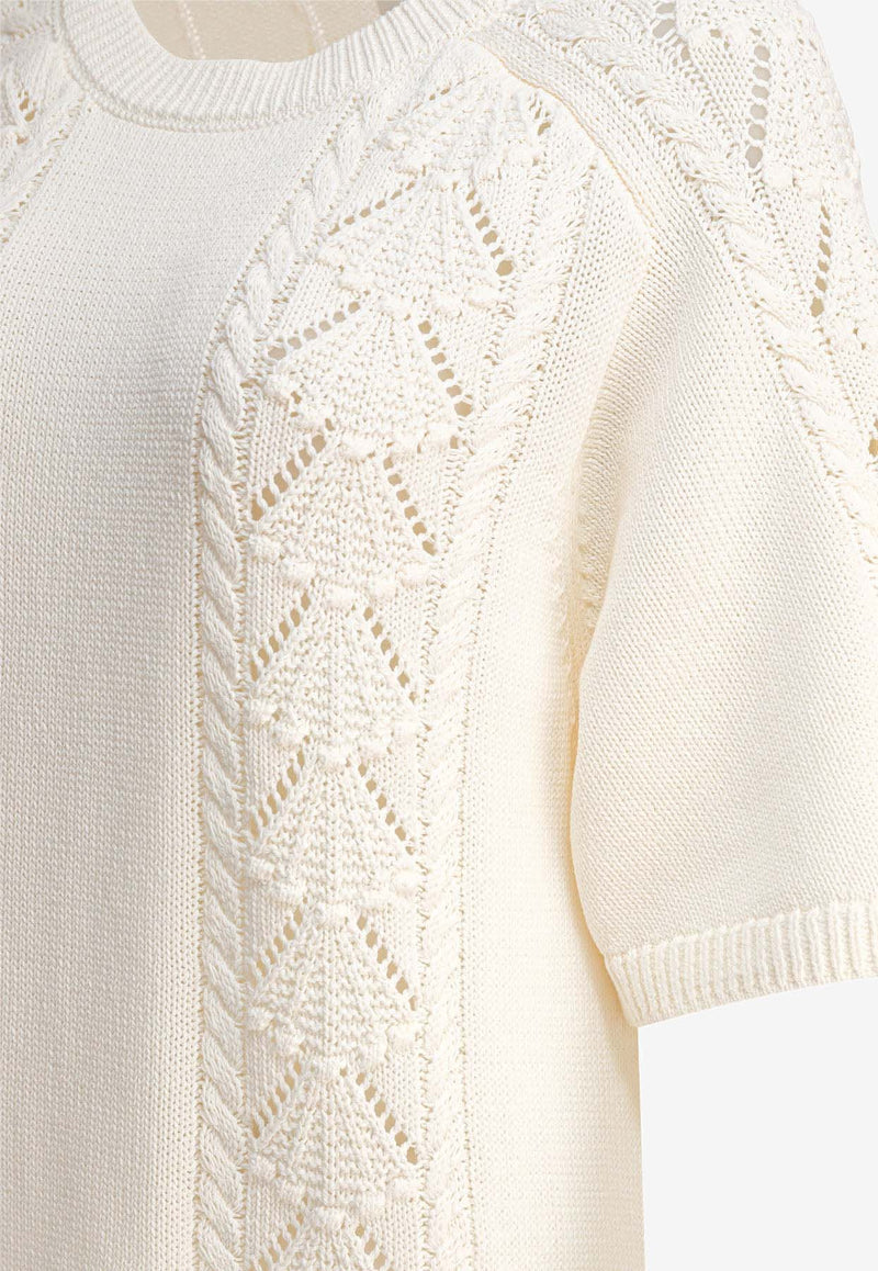 Loulou de Saison Arman Knitted Mini Dress Ivory ARMANIVORY_81600