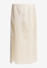 Loulou de Saison Carmen Slit Midi Skirt Ivory CARMENIVORY_81596