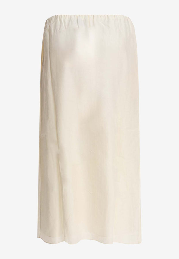 Loulou de Saison Carmen Slit Midi Skirt Ivory CARMENIVORY_81596