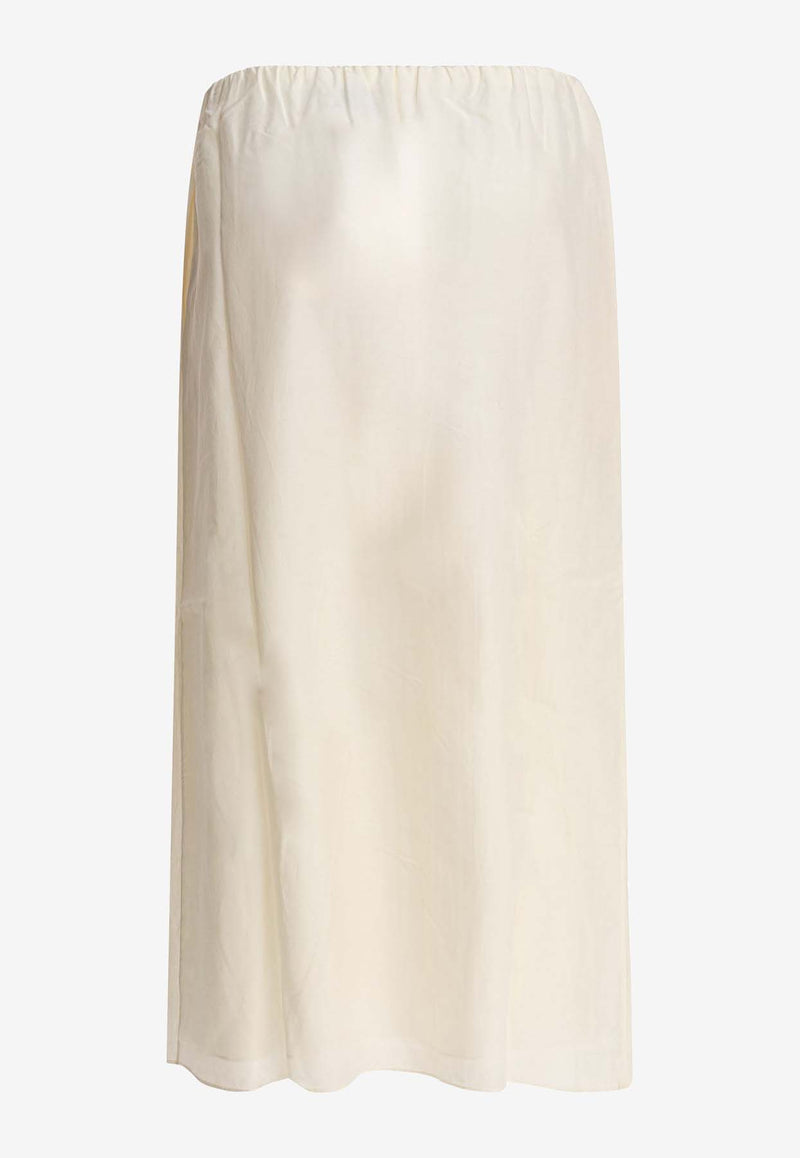 Loulou de Saison Carmen Slit Midi Skirt Ivory CARMENIVORY_81596