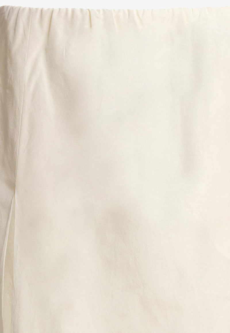 Loulou de Saison Carmen Slit Midi Skirt Ivory CARMENIVORY_81596