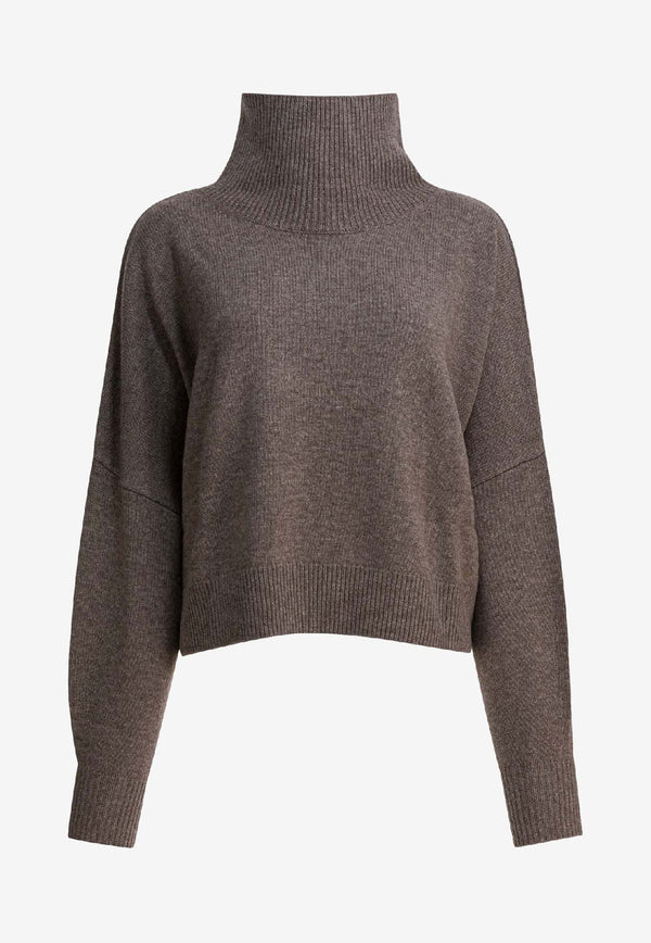 Loulou de Saison Wool High-Neck Sweater Brown LUKETAUPE MELANGE_a740ad39-c169-4a4c-b526-8d9bf5d26a0c