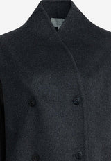 Loulou de Saison Double-Breasted Short Coat Gray MEYERANTHRACITE MELANGE_b8d3926a-669d-4543-825a-5ac2ef2af749