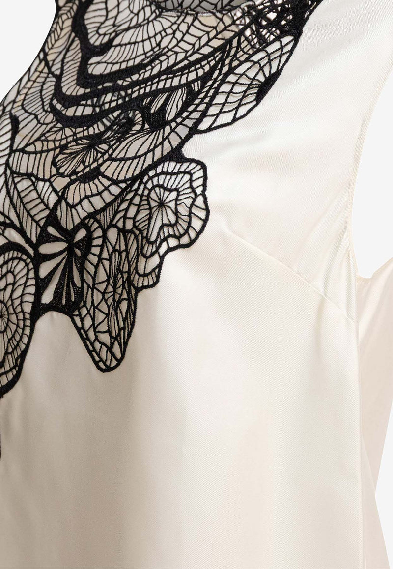 Loulou de Saison Pola Lace-Applique Blouse Ivory POLAIVORY/BLACK_81594