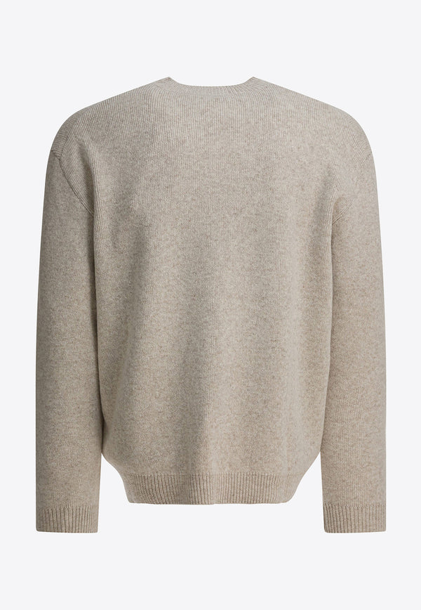 Maison Kitsuné Embroidered Fox Wool Sweater Beige PM00817KT11800335_0ed25bf9-5741-4ca6-bd34-2024bb103eb9