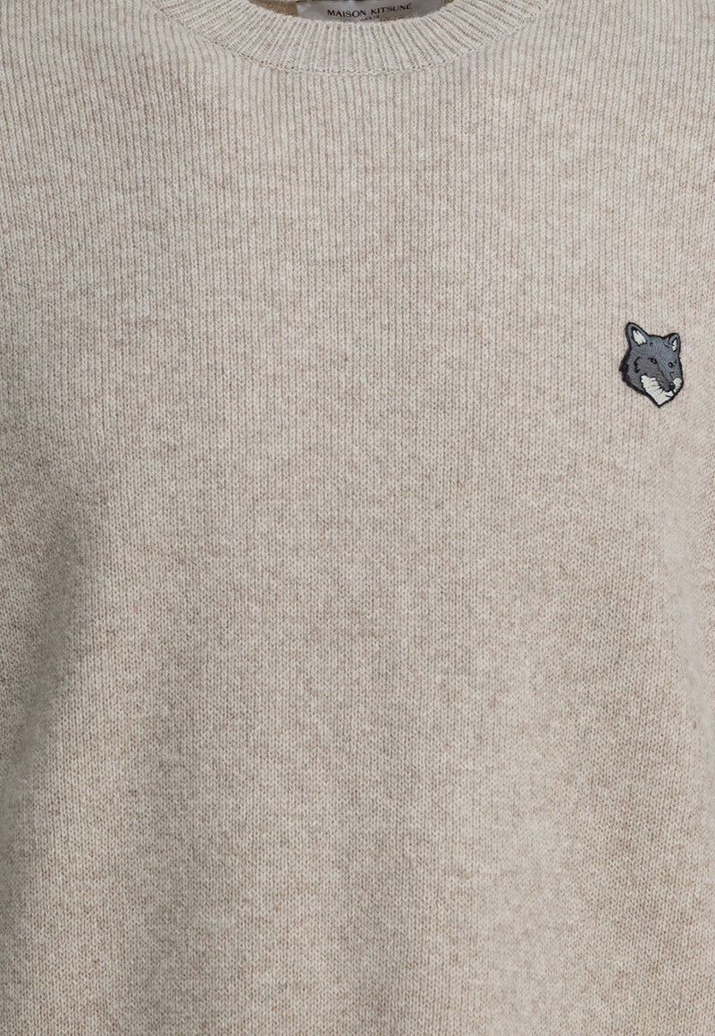 Maison Kitsuné Embroidered Fox Wool Sweater Beige PM00817KT11800335_0ed25bf9-5741-4ca6-bd34-2024bb103eb9